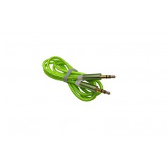 Cablu audio jack 3,5mm la jack 3,5mm, 1,5m, silicon, contacte aurite, verde
