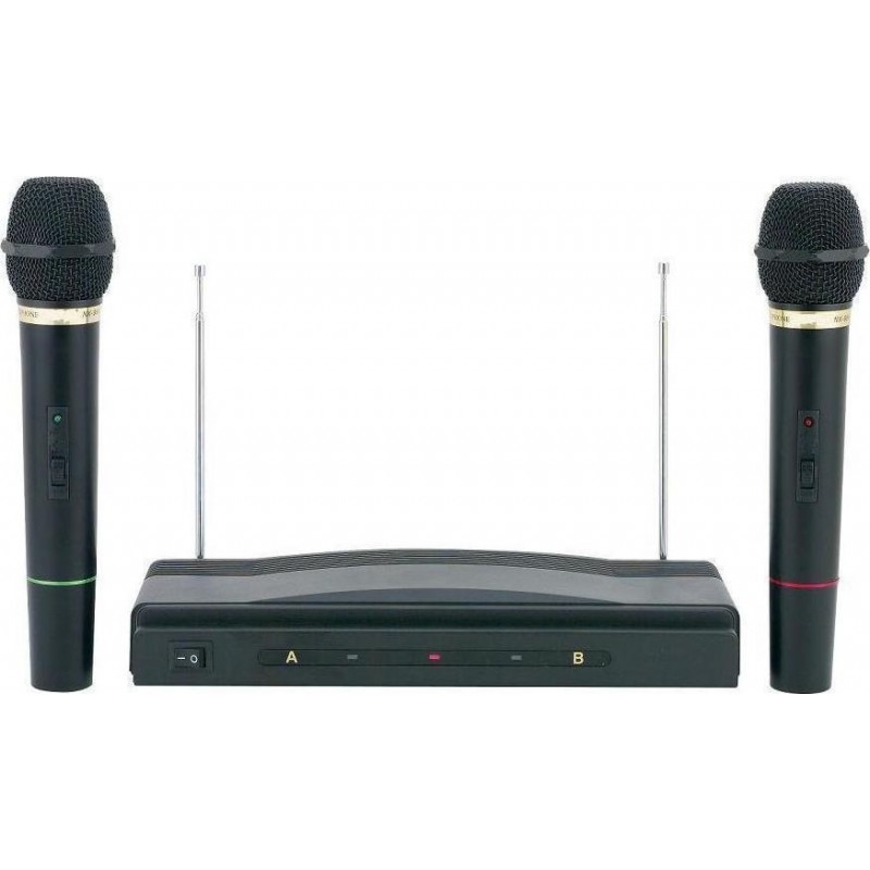 Set 2 microfoane fara fir si receiver, K&K, raza 30 m