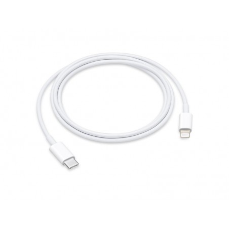 Cablu de incarcare/date, Fast charging USB Type-C, Apple, Lightning, 1m, Alb