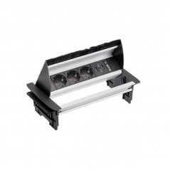 Sistem de Prize cu USB , 3xSchuko + 2xUSB 2.1A 5V , 220-240V AC, 50/60, IP20, cablu de 1.5 m, negru