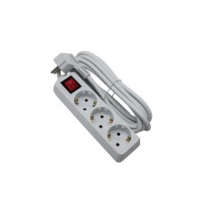 Prelungitor Quark, intrerupator, 3 prize, cablu 1.5m, 3x1.5mm, Alb