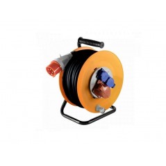 Derulator, 2 prize x 230V, 1 priza x 400V, cablu cauciucat Home HJR 400-25, lungime 25m