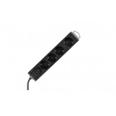 Prelungitor cu protectie la supratensiune Home, 4 prize Schuko, 3680W, intrerupator, cordon 3m