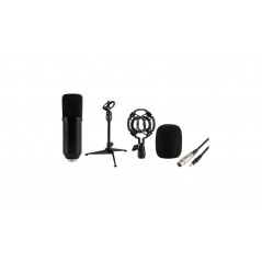 Microfon de studio, tripod SAL M 12, cu fir, condensator, cablu XLR 3.5 mm, maner metal, cablu 2.4 m, negru