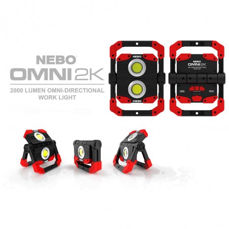 Proiector LED portabil Nebo, reincarcabil, 2000 lm, Powerbank, 6 moduri de functionare