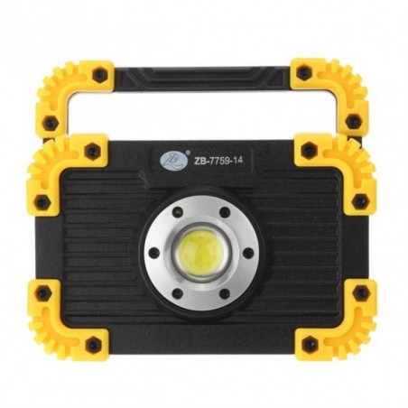 Proiector LED portabil cu acumulator sau baterie 3xAAA, 400 lm, 6500K, IP44, rotund
