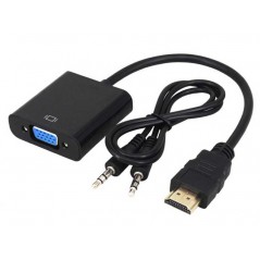 Convertor de la HDMI la VGA, negru, audio, Alien